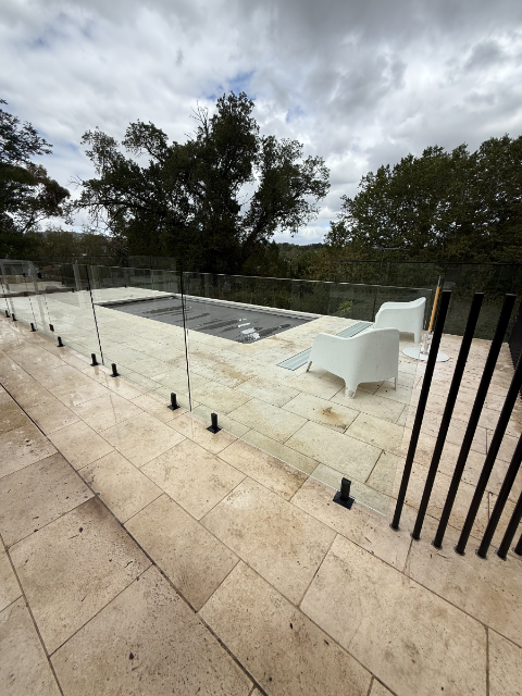 Glass fencing overlooking bush outlook
