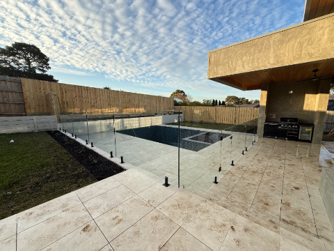 Architectural pool with glass fencing